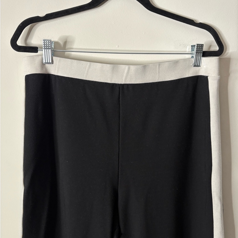 STAUD Black Track Flare Joggers with White Side Stripe - Picture 4 of 6